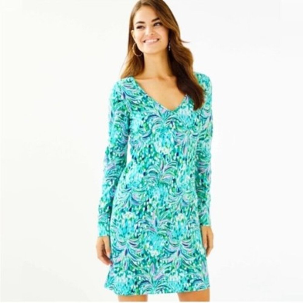 LILLY PULITZER EMERALD ISLE PINEAPPLE OF MY EYE DAVIE SHIFT DRESS SIZE LARGE